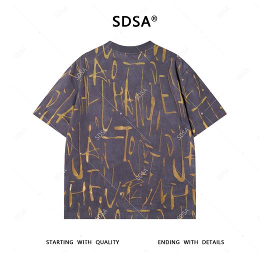 T4216SDSA夏季高级感新款男士撞色割破设计圆领短袖T恤重磅圆领上衣潮 商品图5