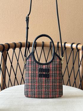 BT91-MIU MIU缪缪 Ivy IVY 可调节可拆卸肩带刻字徽标格纹 织物 单肩斜挎手提包 （BT*MM）7.22直播款