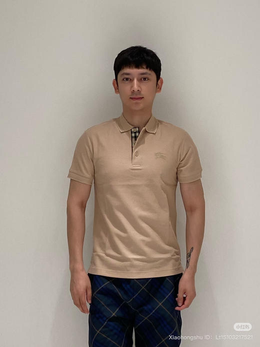 721-2 渠道圆正 BB格纹前襟 6073新色到 polo翻领 战马刺绣 男士polo短袖T恤 商品图7