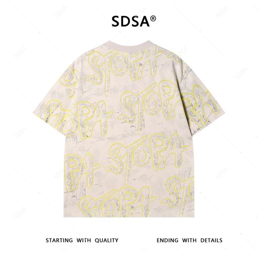 T4271SDSA夏季新款男士痞帅撞色割破字母设计短袖T恤百搭圆领上衣显瘦 商品图5
