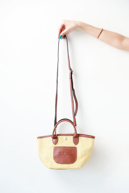 手工草编包，自然田园风。牛皮松弛感帆布菜园单肩手提包C072068 商品图12