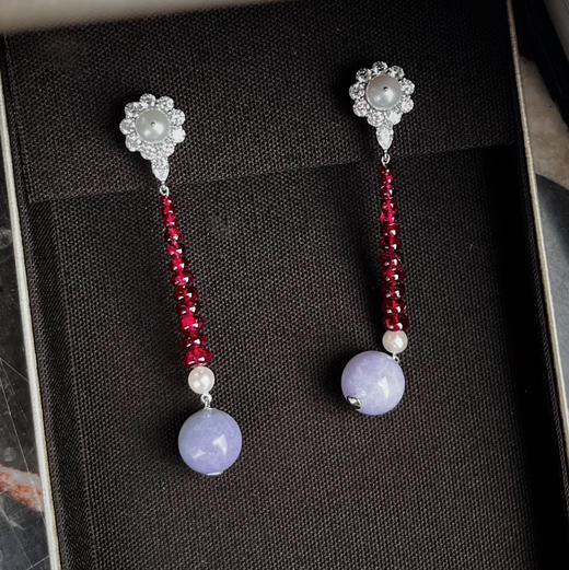 BY EVITA系列 18K镶钻石、翡翠、尖晶和AKOYA珍珠 耳坠 商品图2