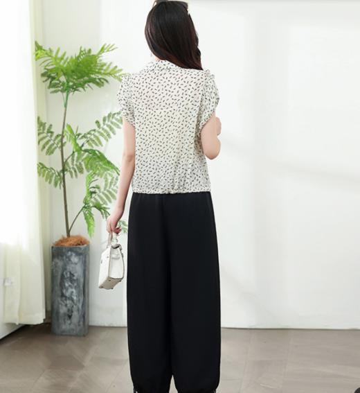 QYM 99H176-Y印花短袖衬衫时尚两件套休闲裤 商品图2