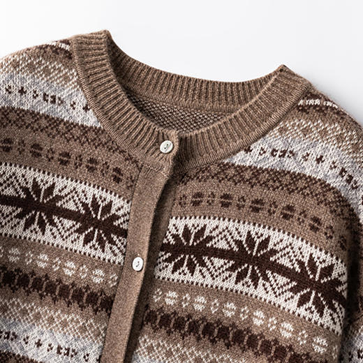 S·Y·C【卡布奇诺】纯山羊绒拼色开衫外套女CYR240250 商品图1