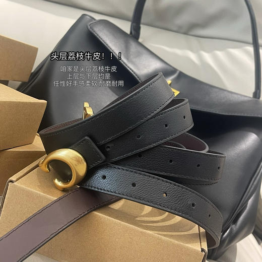 真材实料 平替款 女款铜扣甄皮双面腰带皮带 PJ015 商品图1
