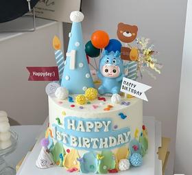 【臻品系列】---半翻糖【小蓝龙宝宝翻糖帽子款】蛋糕