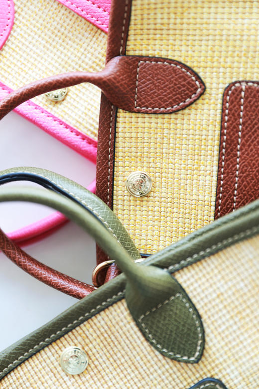 手工草编包，自然田园风。牛皮松弛感帆布菜园单肩手提包C072068 商品图2