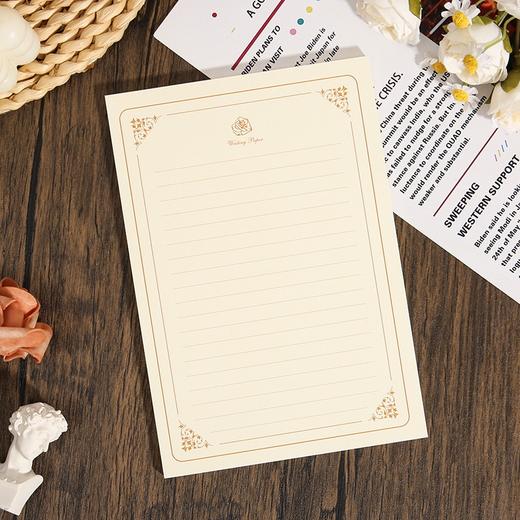 金色玫瑰信纸 浪漫表白复古风情书 手写b5简约a5高级感a4欧式信笺文艺信纸 10张包 商品图4