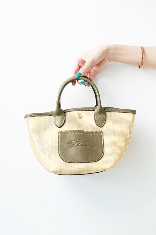 手工草编包，自然田园风。牛皮松弛感帆布菜园单肩手提包C072068 商品图11