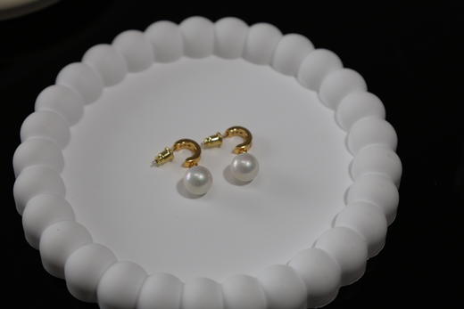 贸易公司订单刘亦菲同款通勤贝壳微镶钻珍珠耳坠 商品图11