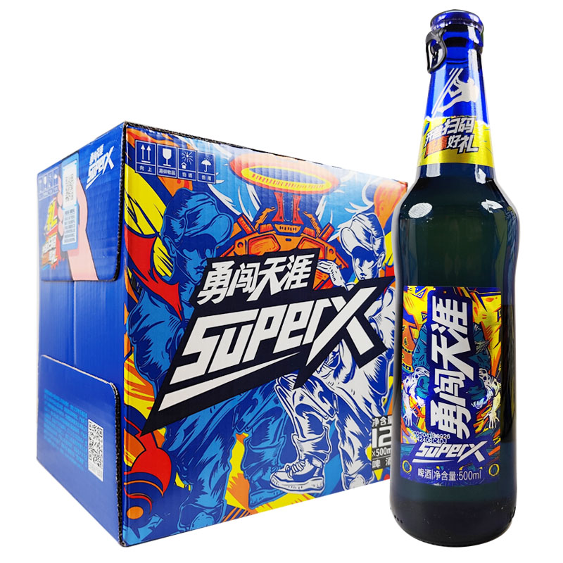 [啤酒]雪花超级勇闯(蓝瓶)500ml*12瓶