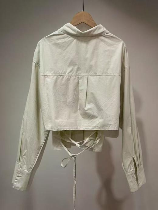 冰点价！仅限11.11！退货勿拍【时装系列】ME TOWN'S 10066 品质100%棉后腰系绳短款衬衫M1-4-喜出 商品图2