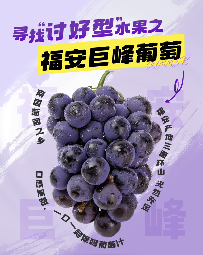 南国葡萄之乡之【福安巨峰葡萄】含箱3.5斤左右净果2.5斤礼盒装（贵阳市区包送，全国邮寄顺丰到付不售后）
