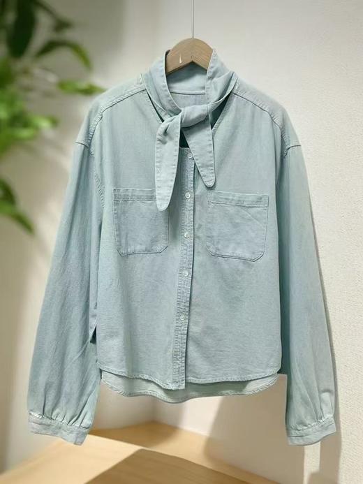 【时装系列】ME TOWN'S 9591（超超软料）做旧水洗牛仔打结外套衬衫M1-4-喜出 商品图6