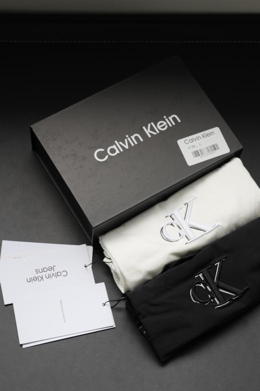 特价一盒2件 西K25新款重影刺绣 弹力圆领短袖T恤 TX571 商品图0