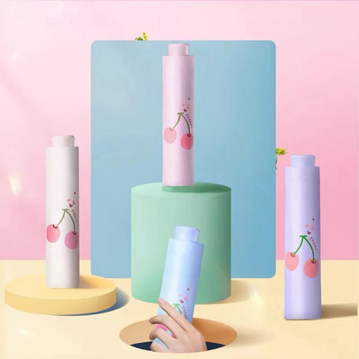 防晒防紫外线遮阳伞三折叠太阳伞便携晴雨两用雨伞（颜色图案随机） 商品图1