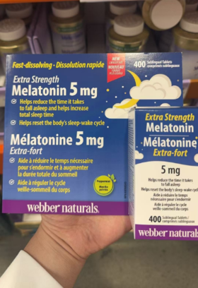 Webber Melatonin天然褪黑素睡眠宝 5mg 400粒  温哥华直邮