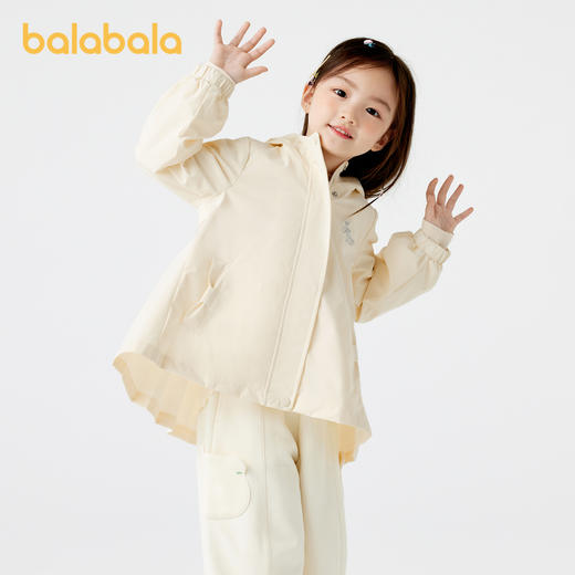 巴拉巴拉童装儿童外套女童连帽软壳衣秋甜美百褶上衣百搭小童衣服 商品图2