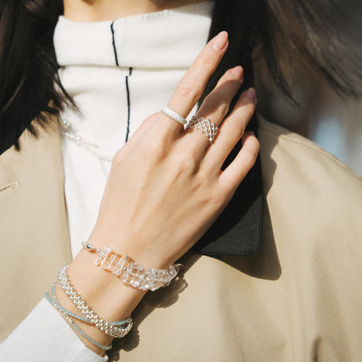 【沈月金靖同款】alodia.co 品牌直发 璃裳白水晶手链 925银设计款天然水晶手串新升级款弹力绳 商品图4