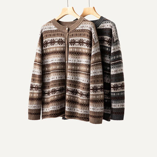 S·Y·C【卡布奇诺】纯山羊绒拼色开衫外套女CYR240250 商品图4