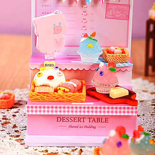 青壹坊DIY迷你玩具仿真美食甜品台系列/夏日刨冰布丁 商品图1