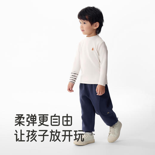 【商场同款】英氏儿童长袖T恤2025秋新款男童休闲半高领打底衫 商品图3