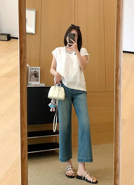 土耳其新款限量绣线吊染蓝四面弹双工艺水洗九分裤 商品图10