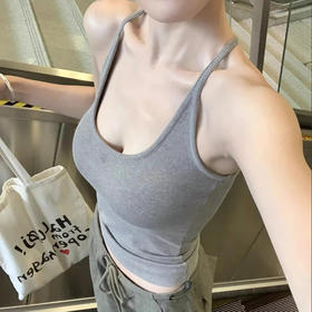 H136吊带背心女夏季辣妹性感修身百搭U领带胸垫内搭露背无袖上衣