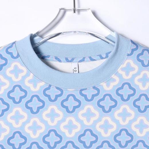 T4226SDSA夏季新款男士痞帅撞色四叶草图案短袖T恤时尚圆领百搭上衣潮 商品图2