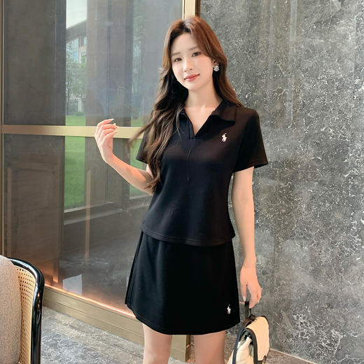 奢姿大码女装2025夏季POLO领气质两件套胖妹妹绣花设计休闲套装9952969842 商品图4