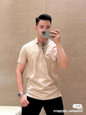 721-2 渠道圆正 BB格纹前襟 6073新色到 polo翻领 战马刺绣 男士polo短袖T恤