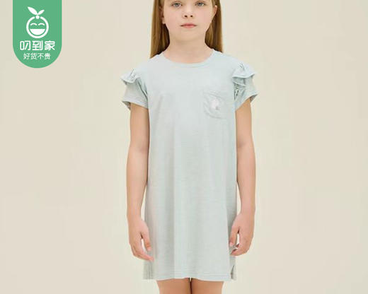 红豆女童莫代尔居家睡裙（桃粉色+青草绿）/2件（130码，适合25-30kg）补单专用 商品图2