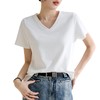 气质纯色正肩V领棉T恤女2025春夏新款宽松显瘦内搭套头短袖上衣 商品缩略图4
