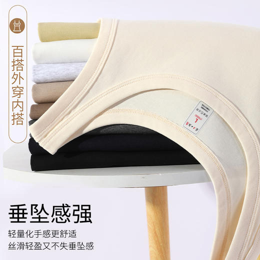 新款纯色背心女内搭薄款吊带220克女士高弹螺纹防走光背心打底衫 商品图2