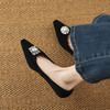 【预售5天】法式水钻鸳鸯扣单鞋女新款坡跟小方头浅口舒适平底瓢鞋JLY&18-592A 商品缩略图1