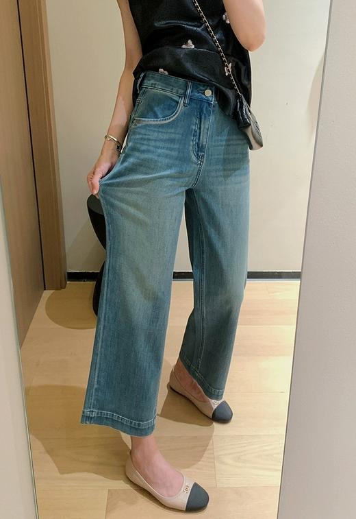 土耳其新款限量绣线吊染蓝四面弹双工艺水洗九分裤 商品图9