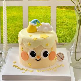 【臻品系列】---半翻糖【星星人】蛋糕