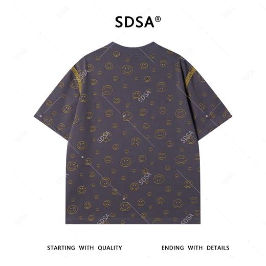 T4224SDSA夏季新款男士痞帅撞色割破笑脸设计短袖t恤时尚圆领宽松上衣 商品图5
