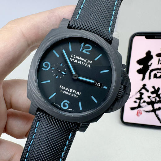 VS沛na海PAM01661，2020全新庐米诺系列碳纤维腕表44mm，碳纤维表壳，PAM1661，沛纳海，男士腕表，树脂纤维布表带，自动机械机芯，密底 基于正品original原本开模的Copy版本 商品图1
