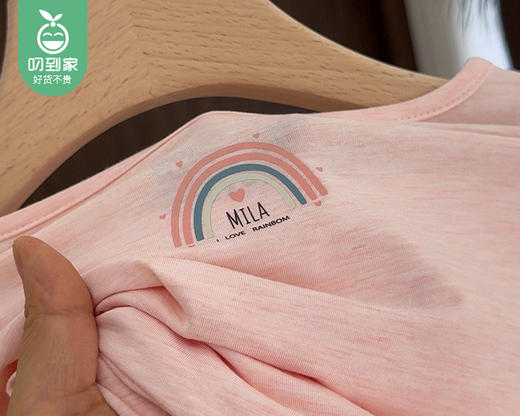 红豆女童莫代尔居家睡裙（桃粉色+青草绿）/2件（130码，适合25-30kg）补单专用 商品图3