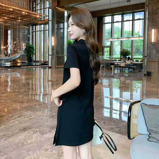 奢姿大码女装2025夏季POLO领气质两件套胖妹妹绣花设计休闲套装9952969842 商品图3