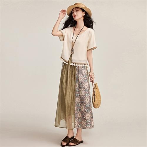 绝美套装连衣裙，撞色拼接小个子两件套HR-YBER131-1 商品图3