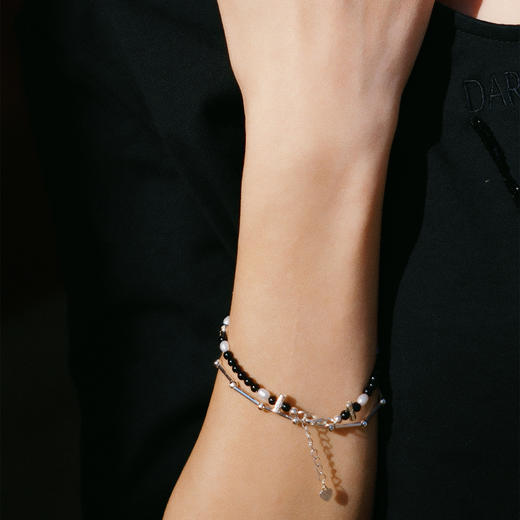 【夏季新款】alodia.co 品牌直发 夜珀黑玛瑙手链 925银万能叠戴素链百搭简约清冷感 商品图5