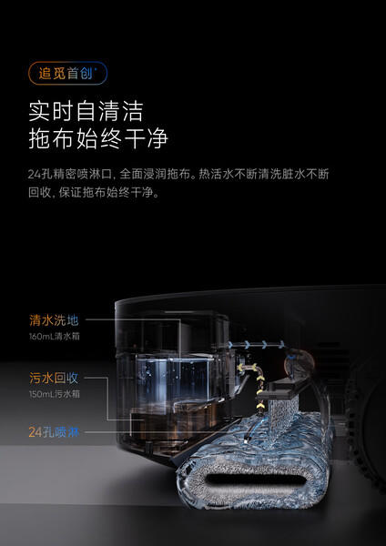 追觅X50Pro履带版扫地机器人AI履带活水洗地机器人扫拖一体自动清洗全自动洗烘一体机擦地拖地机 商品图4