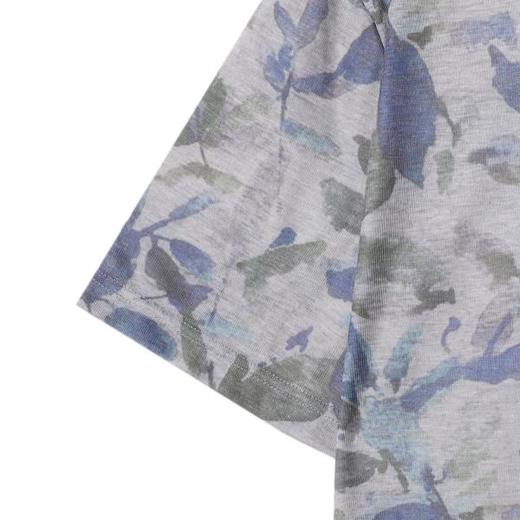 T4222SDSA夏季新款男士痞帅水墨撞色花卉图案短袖T恤百搭圆领时尚上衣 商品图4