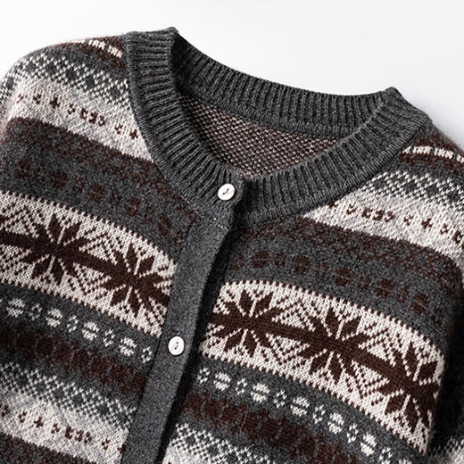 S·Y·C【卡布奇诺】纯山羊绒拼色开衫外套女CYR240250 商品图3