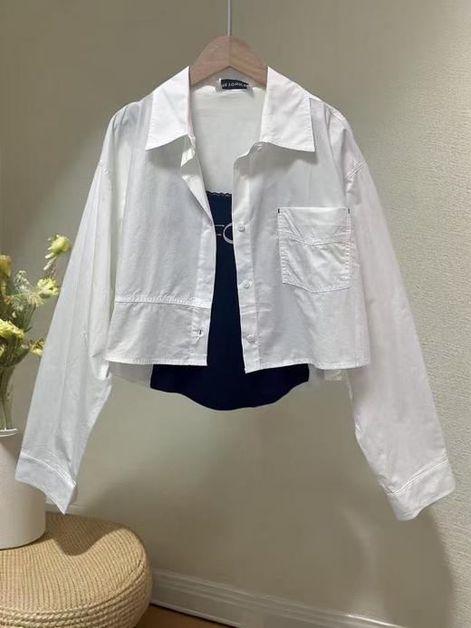 11.11直降到底！！ 赠送吊带【时装系列】ME TOWN'S 10023 品质100%棉短款衬衫M1-4微微脏-喜出 商品图4