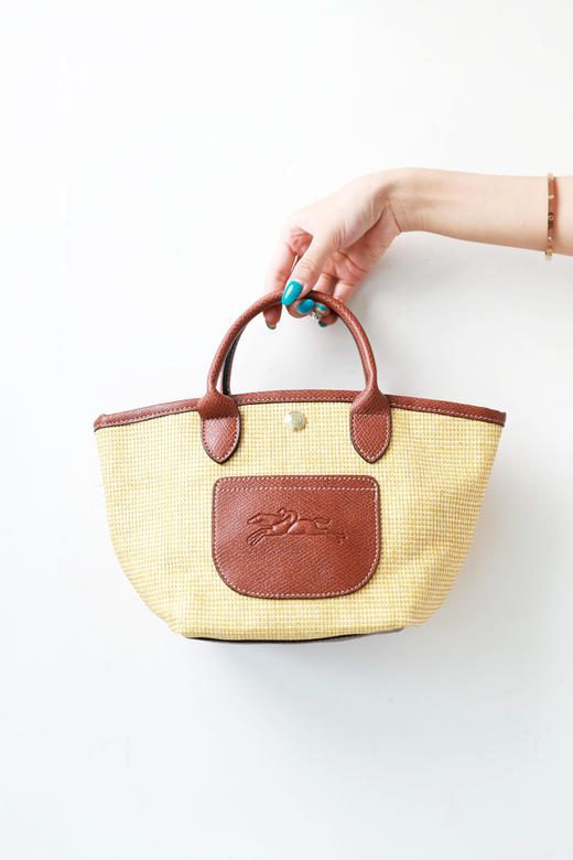 手工草编包，自然田园风。牛皮松弛感帆布菜园单肩手提包C072068 商品图4