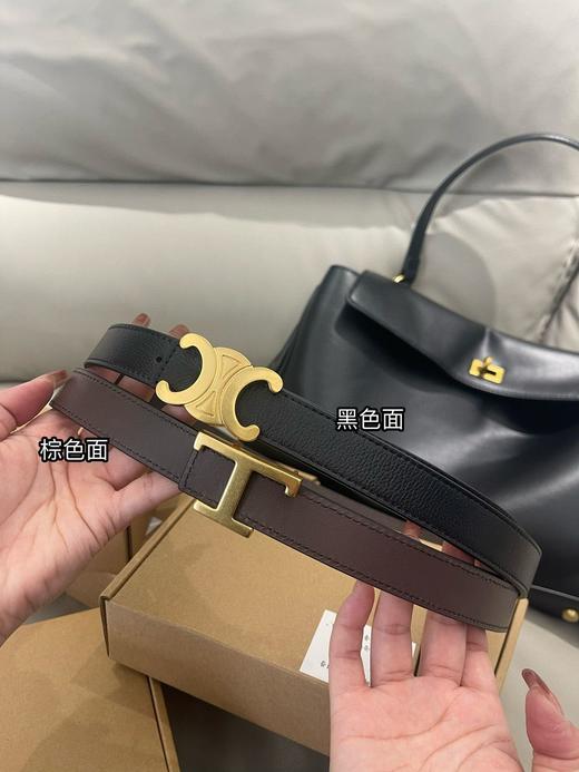真材实料 平替款 女款铜扣甄皮双面腰带皮带 PJ015 商品图4