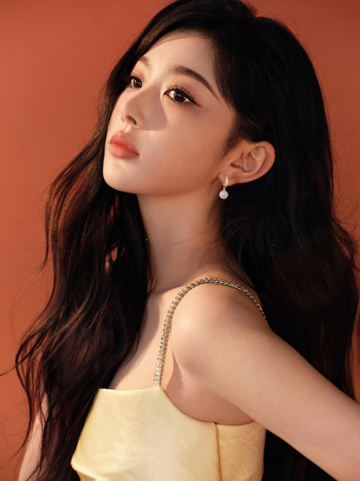 贸易公司订单刘亦菲同款通勤贝壳微镶钻珍珠耳坠 商品图2